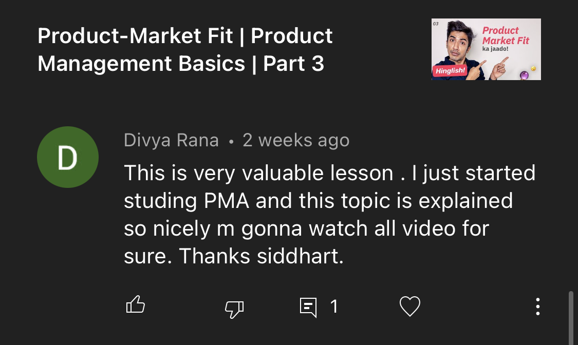 YouTube Comment Testimonial 2