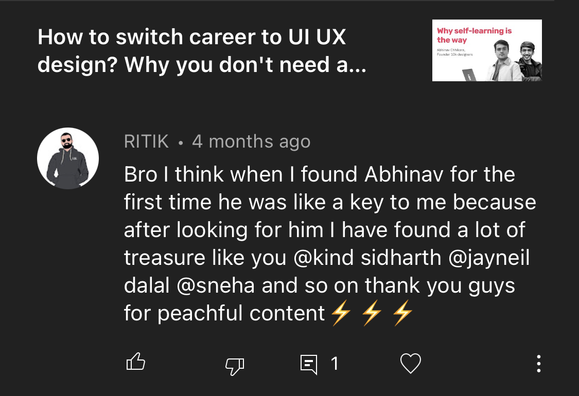 YouTube Comment Testimonial 3