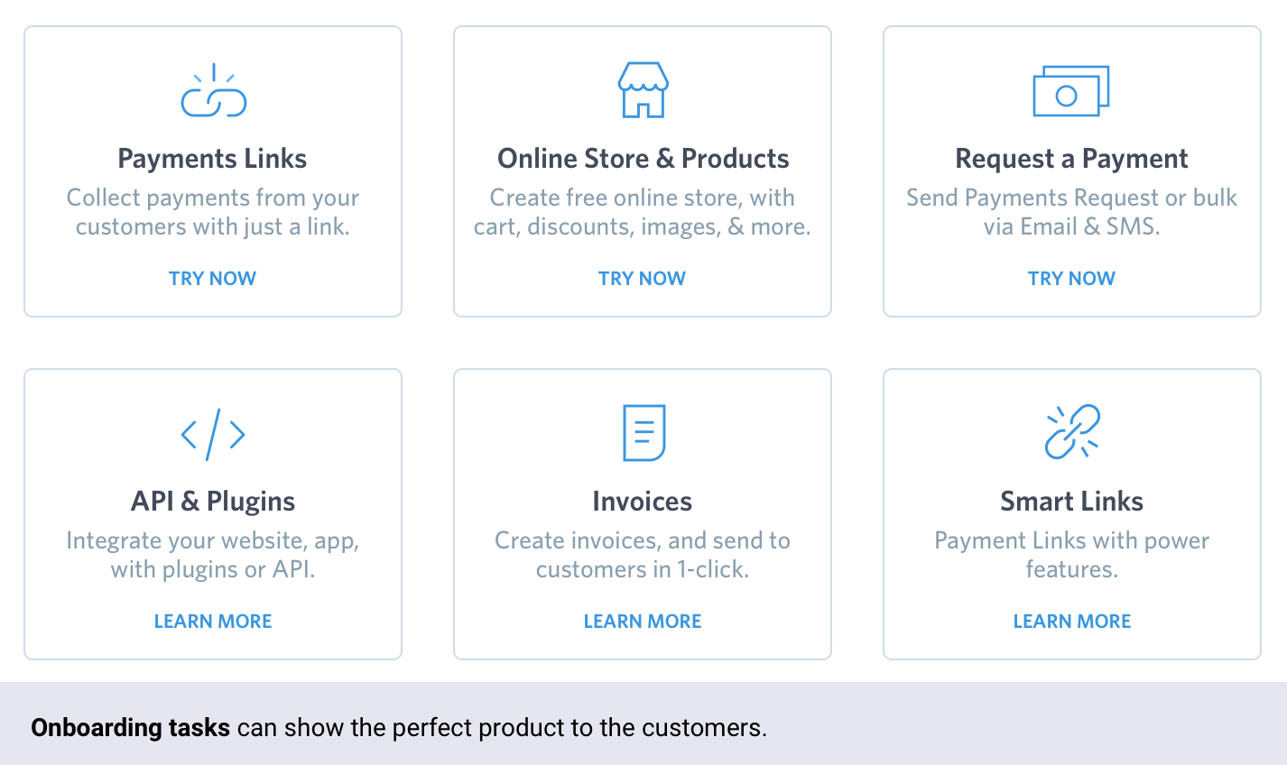 Onboarding tasks can show the perfect product to the customers.